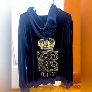 Juicy couture zip up jacket with gold stones